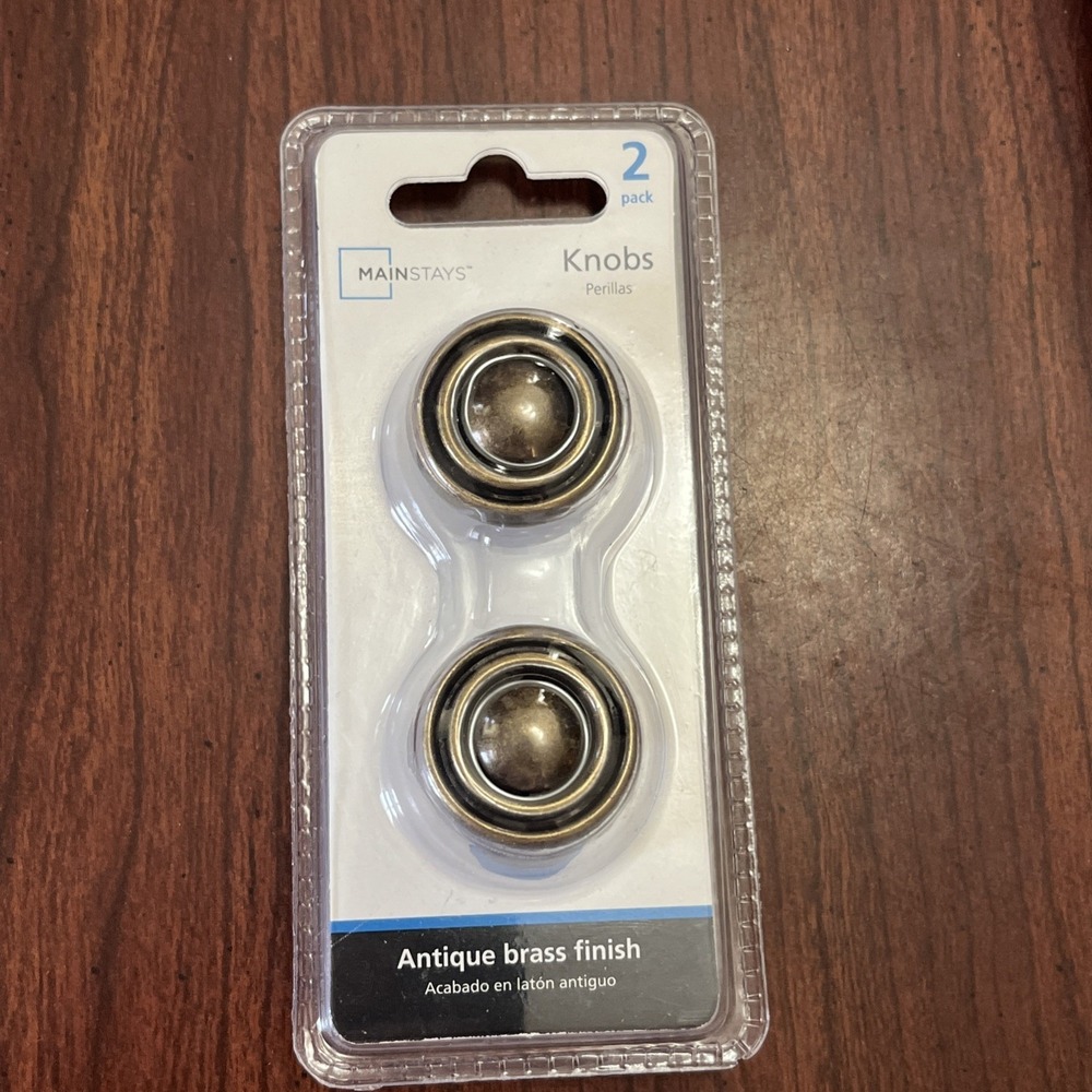 Mainstays 2 Pack‎ Knobs Antique Brass Finish